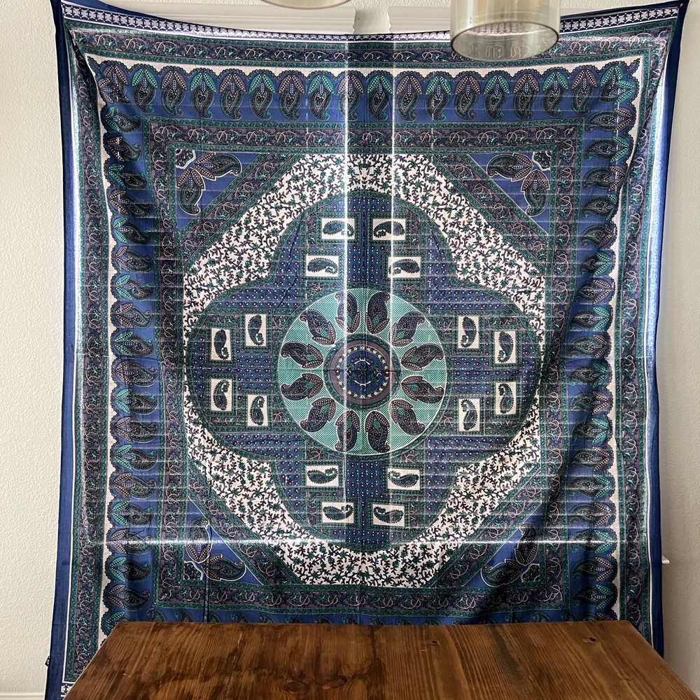 Urban Outfitters Blue Mandala Tapestry Wall Decor